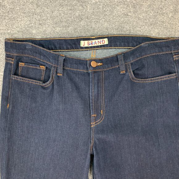 J Brand Bootcut Jeans Womens 32 Dark Denim Mid Rise 5 Pocket Stretch Zip Fly - Picture 4 of 13